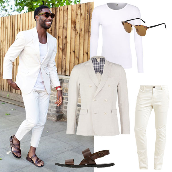 Looks für den Sommer Streetstyle für Männer in weiß