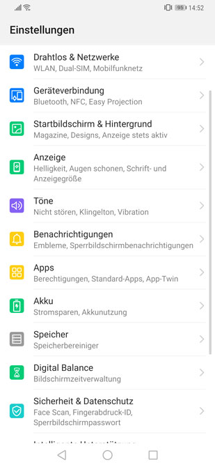 Android Einstellungen