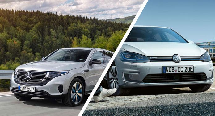 Mercedes und VW Elektroauto