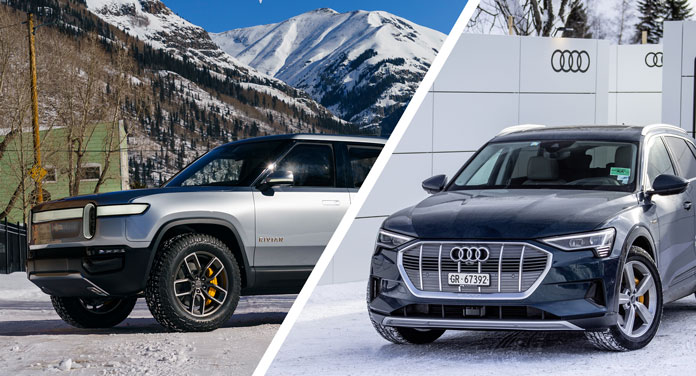 Rivian und Audi Elektroauto