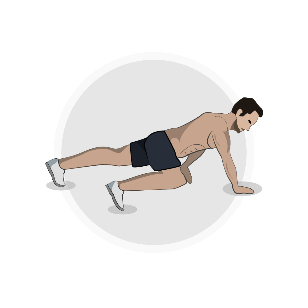 Ganzkörper-Workout Push up Knee Taps