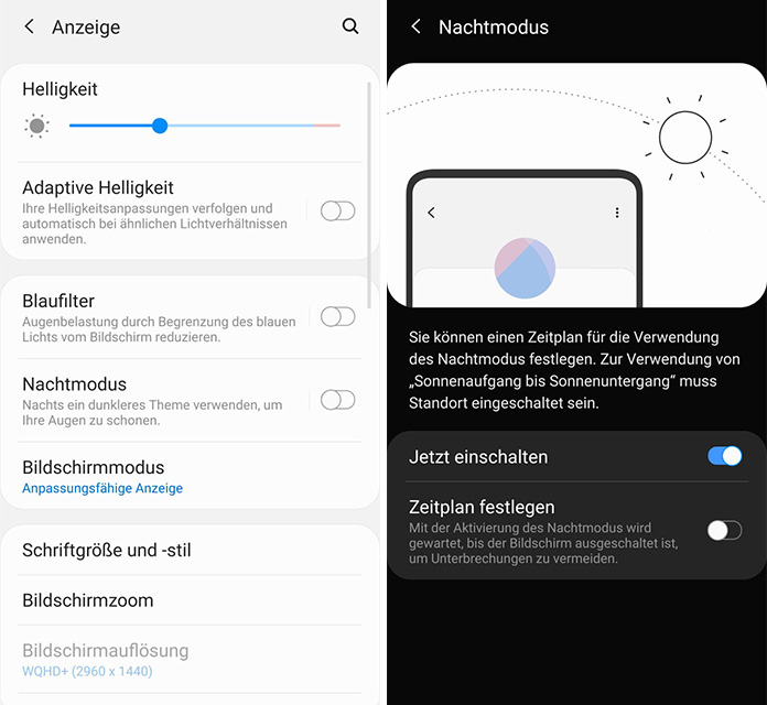 Samsung Galaxy 9 Plus Nachtmodus