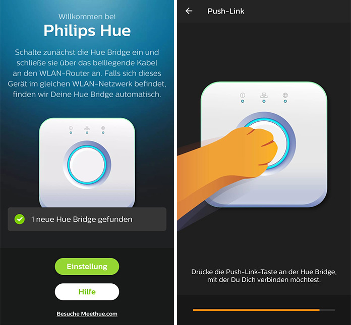 Philips Hue App Bridge einrichten