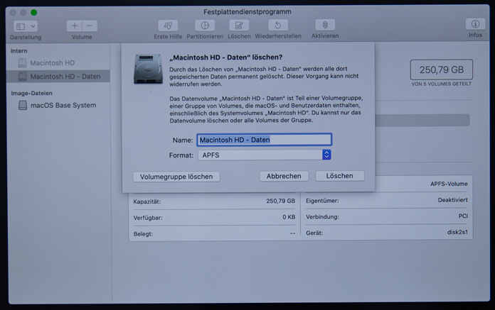 macOS Festplatte löschen