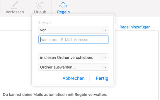 Mail Ordnersteuerung