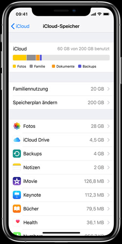 iCloud Speicher