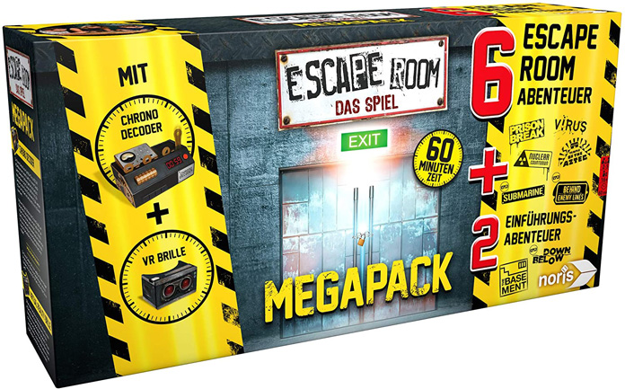 Noris - Escape Room Mega Pack inkl. 6 Fällen, 2 Mini Games und Chrono Decoder