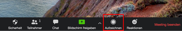 zoom App aufzeichnen