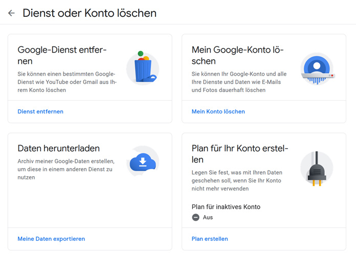 Google Mail Konto löschen