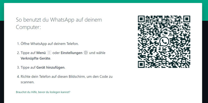 QR Code anmelden im Browser