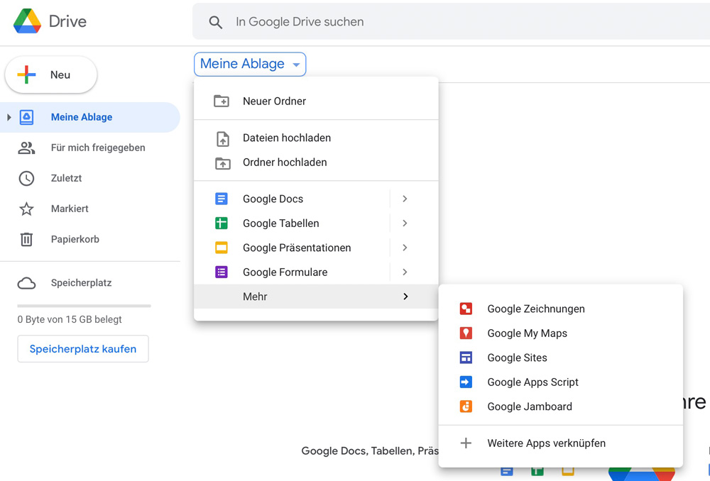 Google Drive Meine Ablage