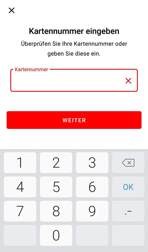 S-ID-Check-App Kartennummer eingeben