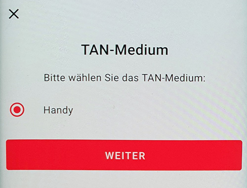 S-ID-Check Registrierung TAN-Medium