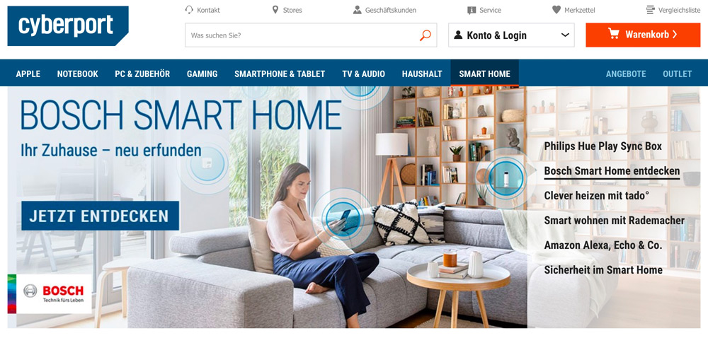 Bosch Smart Home Systeme bei Cyberport
