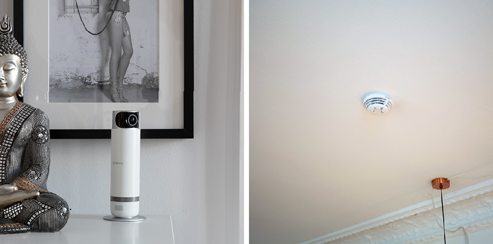 Die Bosch Smart Home Innenkamera und der Rauchwarnmelder im Einsatz