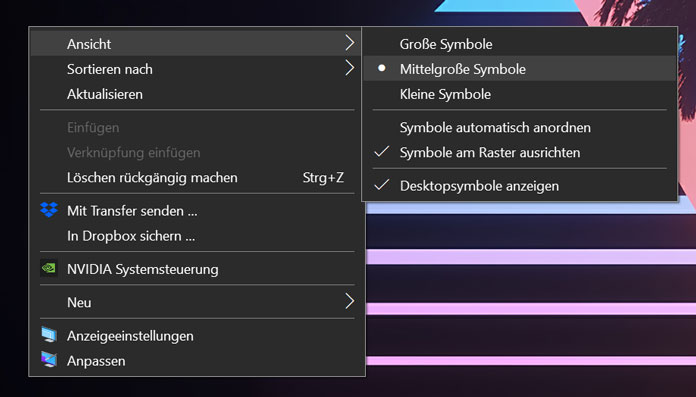 Symbolgröße ändern