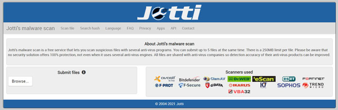 Virus Scan Jotti