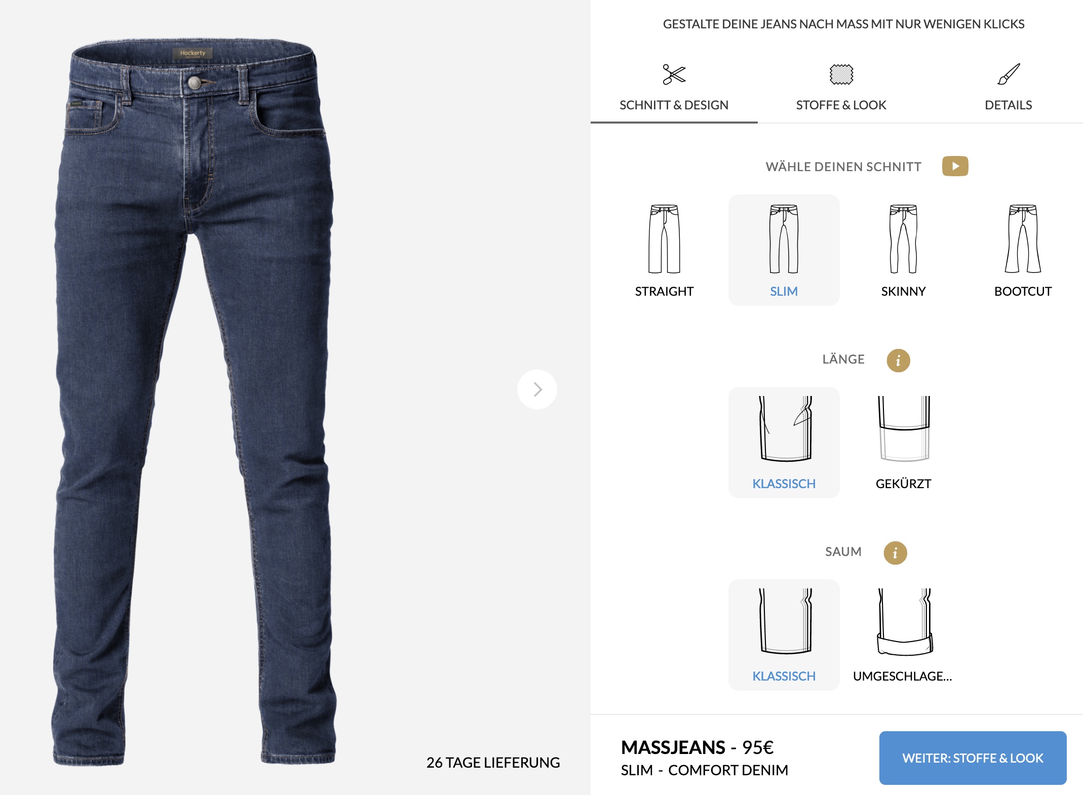 Hockerty Jeans gestalten