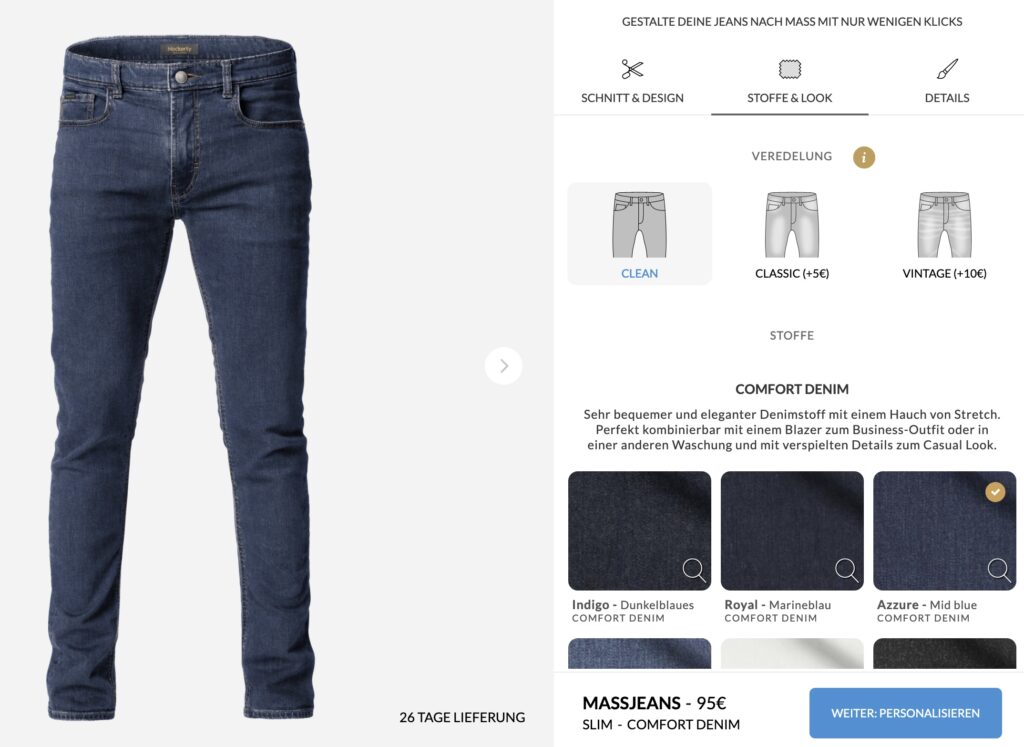 Hockerty Jeans gestalten