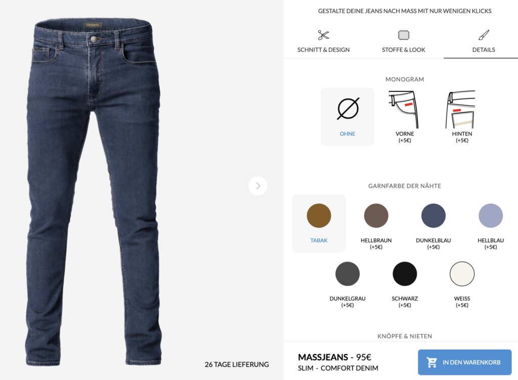 Hockerty Jeans gestalten