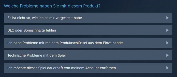 Steam Spiel zurückgeben