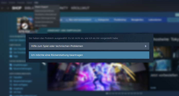 Steam-Spiel-zurückgeben-Titel Steam Spiel zurückgeben