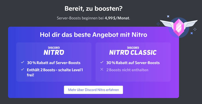 Discord Server boosten Kosten