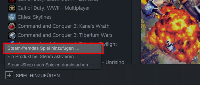 Steam fremdes Spiel hinzufügen