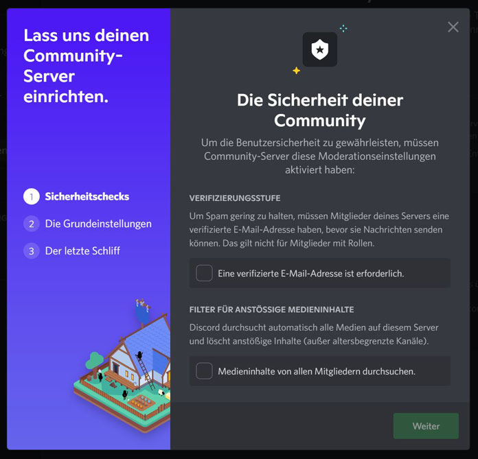 Server einrichten für Discord Discovery