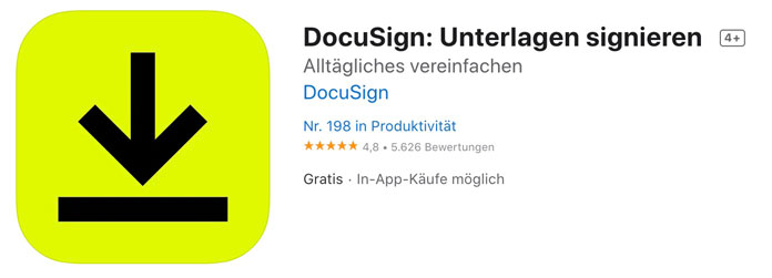 Organisations-App DocuSign