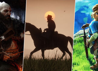 Action-Adventure Spiele God of War Ragnarök, Read Dead Redemption 2, Zelda: Breath of the Wild