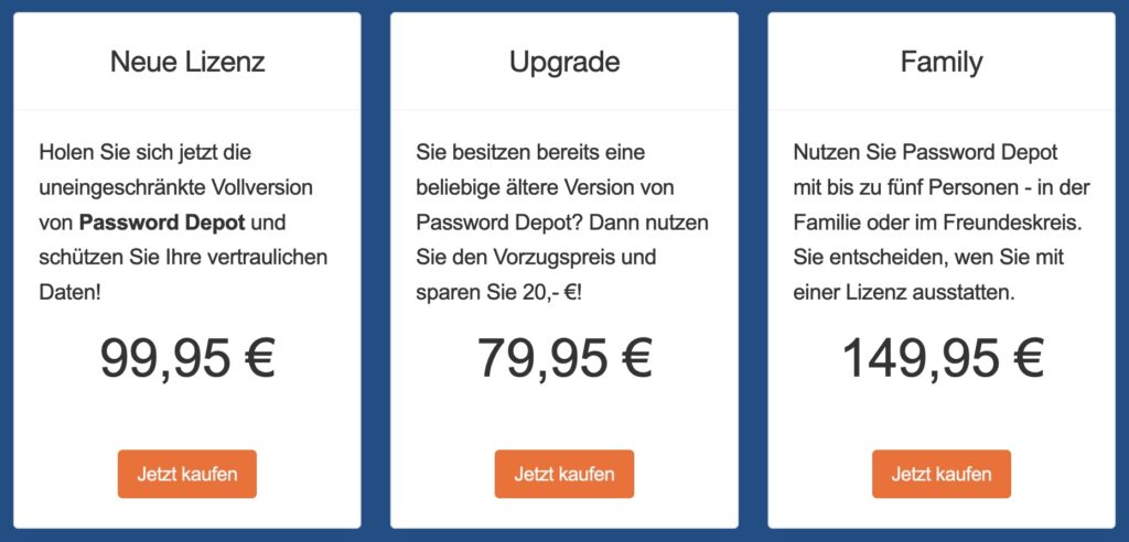 Password Depot Preise