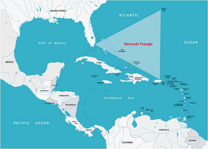 Bermudadreieck auf der Karte