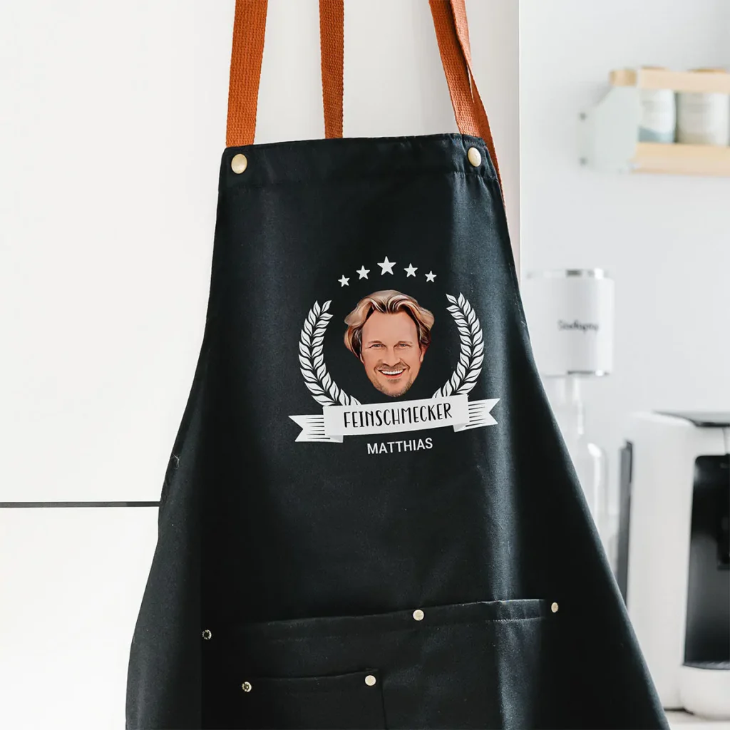 Personalisierbare Schürze Grillmeister mit Foto