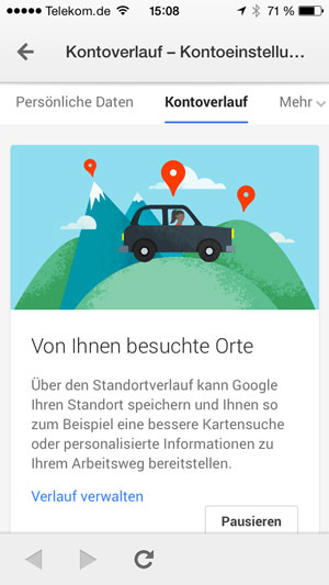 iPhone 5 google-now-verlauf-verwalten