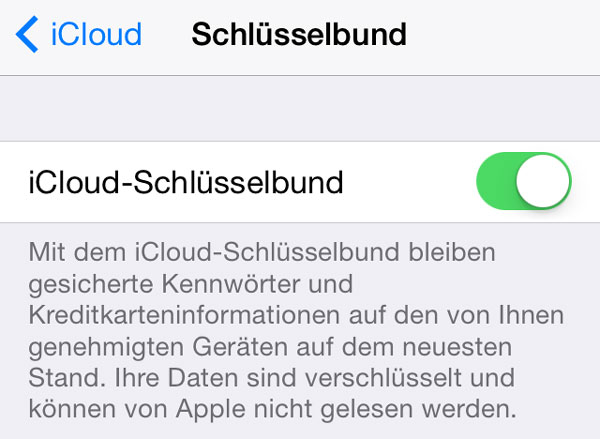 iCloud Schlüsselbund