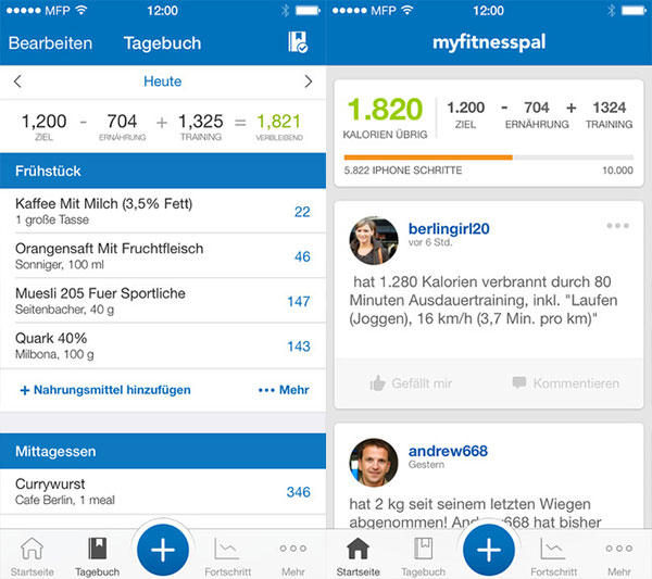 MyFitnessPal – Kalorienzähler und Schrittzähler