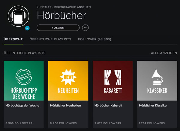 Hörbücher auf Spotify anhören