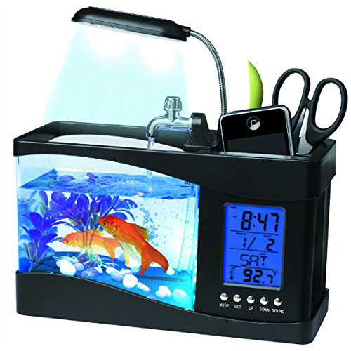 Pixnor USB-LCD-Display Desktop Aquarienfisch-Behälter-LED Lampe mit Kalender & Uhr - EUR 44,99
