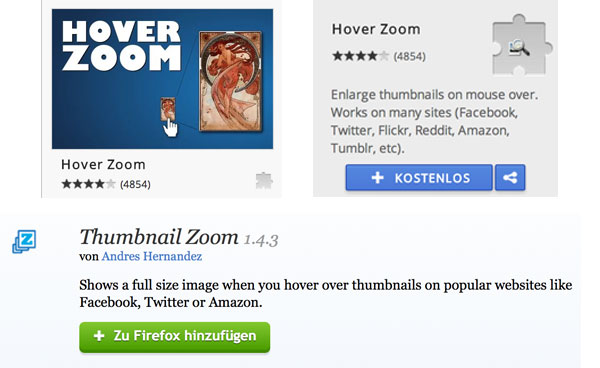 Hover Zoom & Thumbnail Zoom